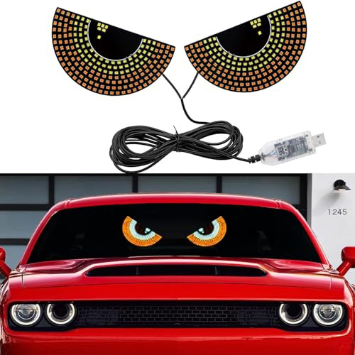 Lumière de l'oeil du Diable pour Les Voitures,Lumières LED Voiture,Accessoires de Voiture pour Les Hommes,décoration de Voiture DIY,lumière stroboscopique LED,pour Voiture,Camion,fenêtre,Pare-Brise.