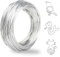 Hisdricus Alambre de Aluminio 2mm x 30m - Alambre Fino - Alambre Manualidades para Fabricación de Joyas, Modelado, Esculturas DIY y árboles Bonsái - Plateado