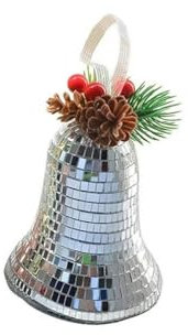 Weihnachtsglocke, Vintage-Glocken-Ornamente, hängende Dekoration für den Weihnachtsbaum, Urlaubsparty, Silber