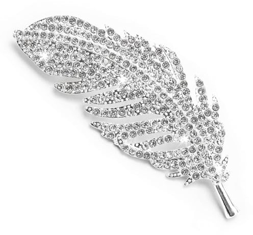 Rhinestone Feather Brooch Pin Fashion Crystal Delicate Feather Brooches Lapel Pins for Women's Girls Sweaters Scarves Jewelry Boutonniere Corsage for Daily Life Work Party Wedding Birthday