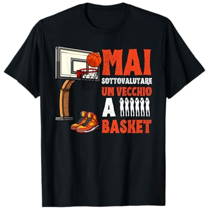 Regalo Divertente Vecchio Veterano Del Basket Pallacanestro Maglietta