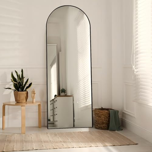Bosillsm Bogen Ganzkörperspiegel,165 * 60cm Gewölbter Bodenspiegel, Rahmen aus Aluminiumlegierung Standspiegel - mit High-Definition-Glas - für Schlafzimmer, Bad, Flur, Wohnzimmer