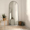 Bosillsm Espejo de cuerpo entero, 165 x 60 cm, espejo de suelo arqueado, marco de aleación de aluminio, espejo de pie, con cristal de alta definición, para dormitorio, baño, pasillo, sala de estar