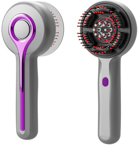 2 en 1 brosse masseur cuir chevelu électrique,masseurs de tête, 3 modes pour massage et soin du cuir chevelu,masseur tete cheveux (gris)