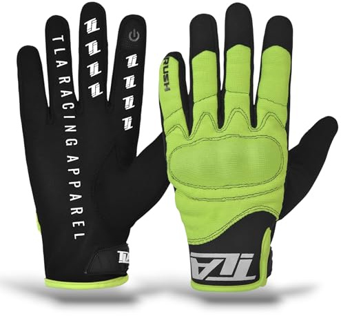 TLA RUSH Gants de moto tourisme avec protection des articulations homologuée CE, gants de motocross, scooter, quad, velò, écran tactile, respirants, mi-saison, protection contre les chocs élevés.