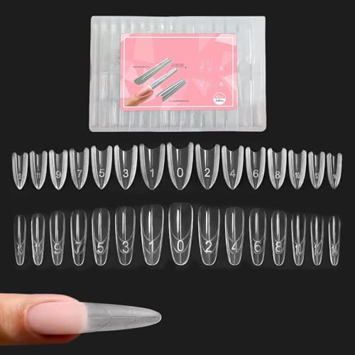 Formas Para Extensión De Uñas 240 Piezas Transparentes | Formas De Uñas Ovaladas De Doble Extremo Para Moda Y Belleza, Personal Y Diario, Hogar Y Salón, Manicura Y Estilización