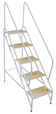 Step Ladder Swimming Pool Staircase stool Ladder with Armrest Dual-purpose Stair Chair Climb High Platform for Library Attic Office Home stepstool(Five Step)