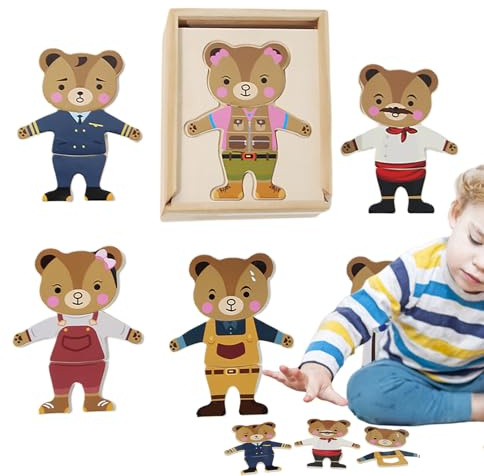 Puzzle à emboîter en Bois - Jeu éducatif pour l'association et Le tri - Puzzle à emboîter pour avec Planche d'insertion - pour Filles et à partir de 3 Ans - Écologique, Voyage, fête