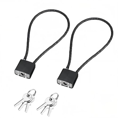 2 unidades de candado de cable con llave, candado largo de 28 cm, candado de alambre negro, cadena con candado para bicicleta, maleta, puerta, taquilla, cerradura para contenedores de basura, candado