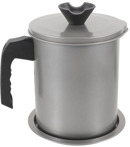 ABOOFAN Contenedor de Aceite de Acero Inoxidable con Filtro Colador para Almacenamiento de Grasa y Aceite Usado Cocina Doméstica