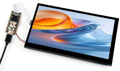 Plyisty Monitor Touchscreen Da 7 Pollici, 1024X600 Pixel, Schermo Capacitivo A 5 Punti, Display IPS DSI Con Angolo Di Visione Di 170°, Interfaccia I2C, Compatibile Con RPI
