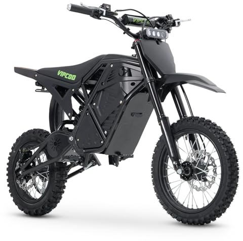VIPCOO H3 Electric Dirt Bike,3500W 40MPH Electric Motorcycle (Deep black) | 23AH Battery,45Miles Range,14/12 Off Road Tire,Dual Hydraulic Brakes,Nitrogen Suspension,for Adult Teen,Fit Age 13+