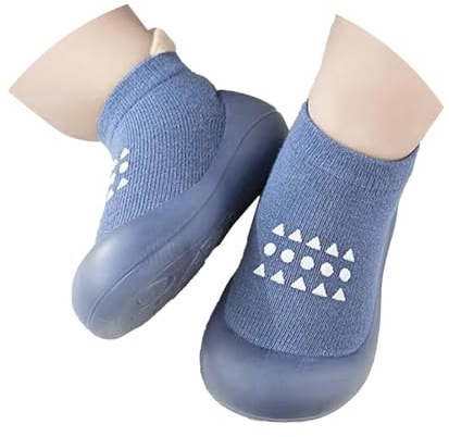 Generisch Chaussettes pour bébé - Chaussures d'apprentissage - Antidérapantes et respirantes - Avec semelle en caoutchouc souple - Baskets pour garçons et filles