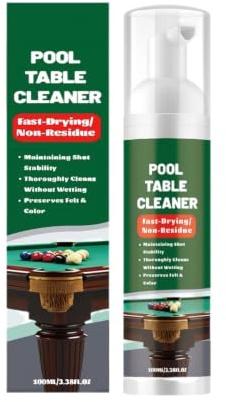 Fast-Drying Pool Table Felt & Ball Cleaner Foam, Removes Chalk Grim. (1PCS) | All-in-One Felt and Billiard Ball Care Kit with Towel, Safe All Felts and Ball Materials, Home Game Room Use, No Residue.