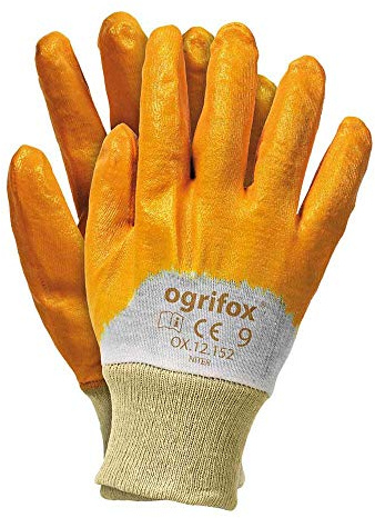 Ogrifox OX-NITER_10 Nitrilhandskar, skyddshandskar, arbetshandskar, Ox.12.152, Beige-Orange, storlek 10, 240 par
