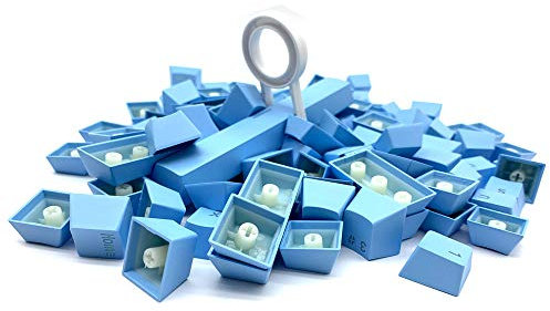 Keycaps for Mechanical Keyboard Compatible with MX Switches Doubleshot Support Led Lighting Keycaps OEM Profile for DIY Gaming Mechanical Keyboard 104 Keys (Light Blue)