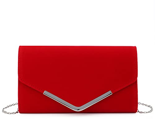 EVEOUT Clutch Terciopelo de noche Mujer con cadena Bolso Carteras de mano Monedero para Baile fiesta boda
