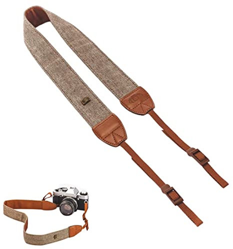 LICHUANUK Kamera Schultergurt Kameragurt Kamera Tragegurt Bohemian Nackengurt Kamera Band Hals Camera Neck Strap für Canon Fuji Nikon Olympus Panasonic Nikon Pentax Sony (Braun(Denim))