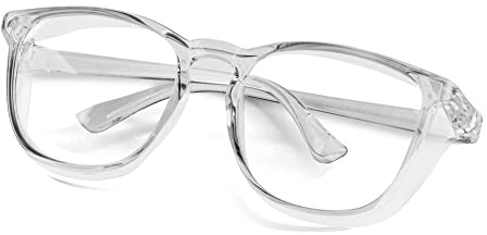 URAQT Lunettes de sécurité, Lunettes de protection Superposées, Surlunettes de Sécurité, Résistantes aux Rayures et Anti-buée ansparent, Safety, Enveloppantes pour Hommes Femmes, Gris