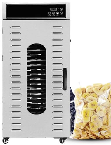 Deshidratador de alimentos de 20 capas, Máquina secadora de alimentos comercial de gran capacidad, Deshidratador industrial ajustable de acero inoxidable para cecina, hierbas, frutas, carne