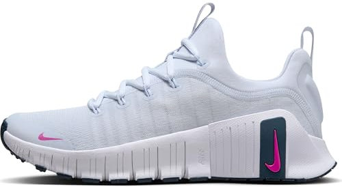 Nike Free Metcon 6 Damen Workout-Schuh, Football Grey/Hot Fuchsia-Armory Navy, 40 EU