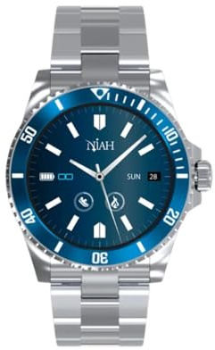 TECHMADE Smartwatch Niah Neptune, orologio digitale uomo – Cinturino in silicone nero Stile Sportivo, Display AMOLED, Monitoraggio Salute e Notifiche, chiamate, notifiche, funzione SOS,