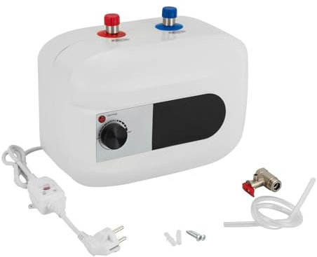 MINRS 6L Untertischboiler, Wasserboiler Küche Elektro Warmwasserspeicher Speicher 1500W 220V Warmwasserboiler Durchlauferhitzer 30-65°C für Waschbecken, Küchen, Badezimmer Weiß