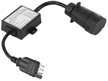 Convertidor adaptador de conector de remolque de 4 pines a 7 pines para conexión de vehículos, transmisión de señales estables