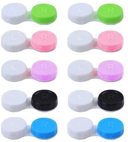 20 Stück Reise Kontaktlinsenbehälter Set, Farbiger Kontaktlinsendose, Kontaktlinsen Brillenetui Tragbar, Schutzhülle zu Kontaktlinsen, Kontaktlinsenbehälter Aufbewahrungsbehälter für Zuhause Reisen