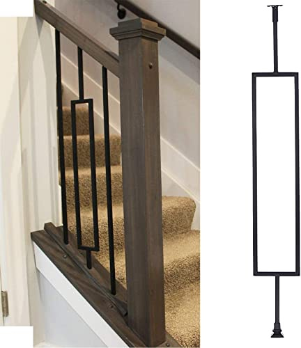 Metal Railing Spindles for Home and Garden, Double Panel Villa Landing Fence, Modern Balusters for Stairs Banister