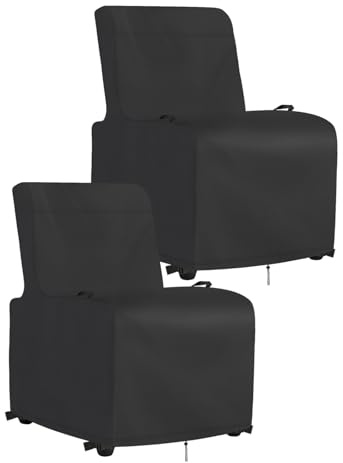 Iptienda Garden Chair Covers 2 Packs, Outdoor Patio Chair Cover Waterproof with Buckles, 500D Oxford Fabric Garden Furniture Covers Anti-UV for Recliner Chair, Stacking Chairs, Armchair (80x79x104cm)