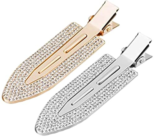 VALICLUD 2pièces Pinces Cheveux sans Pli avec Strass pour Coiffage Frange Usage Quotidien et Occasions Spéciales