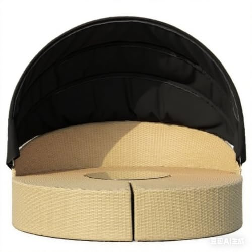 Wasserfestes Ersatzdach Für Outdoor-Sonneninsel – Kompatibel Mit Runden Tagesbetten – UV-beständige Rattan-Tagesbettüberdachung Für Gartenmöbel (Black)