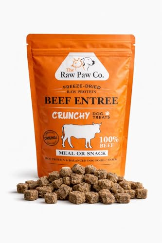 TheRawPawCo. UK/IOM 100% Natural Freeze Dried Beef Liver Dog Treats 1x60g (220g Raw equivalent) -Pure Raw Single Ingredient from Grass Fed Beef - High Protein Training Rewards for Dogs