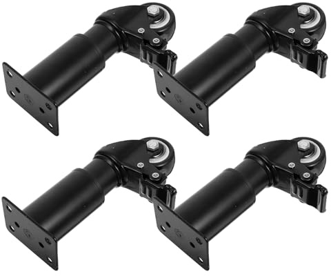 Gatuida Patas Metálicas Ajustables con Ruedas Giratorias para Muebles y Sofás, Acero Laminado Frío, Altura Regulable 145-160 Mm, 4 Piezas, Uso En Salón y Oficina