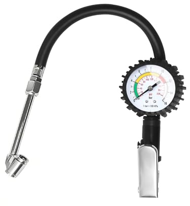 Reifenfüller Digital mit Manometer 0–220 PSI – Reifendruckprüfer & Druckluft für Auto Motorrad Fahrrad – Präziser Reifenfüller Geeicht mit Ablassventil von Reifen Ideal zur Überprüfung