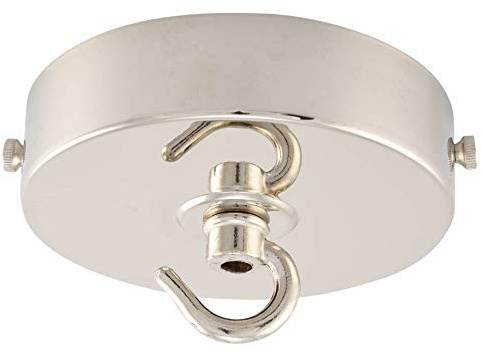 ElekTek Platt takrosett, diameter 100 mm, monteringsfäste och krok. Perfekt för hängande armaturer och ljuskronor. Metalliska ytbehandlingar pulverlackerade ytor