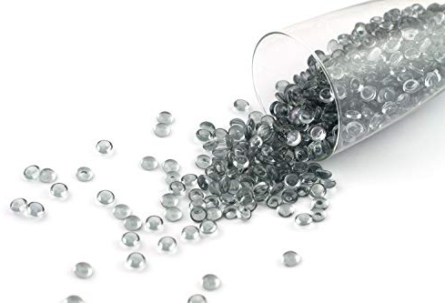 Creativery aprox. 100 g de gotas de rocío, aprox. 7 mm de diámetro, para decoración, granulado decorativo transparente (plata/gris 077)