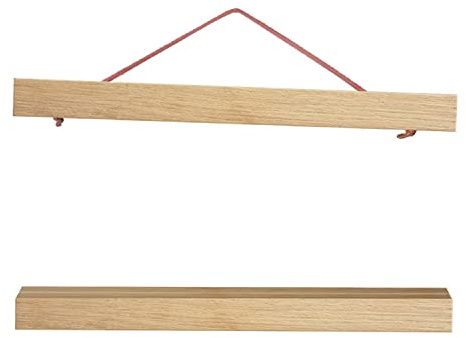 artissimo, PE6350-PL, magnetische Posterschiene zum Aufhängen von Bildern und Fotos, 40cm, Posterleiste aus Echtholz Eiche, Posterhalter, Posterhänger aus Holz, Klemmschiene für Plakate Hanger Holder