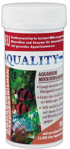 NEUHEIT: AQUALITY Aquarium Mikroorganismen 50 g (Hochkonzentrierte Instant-Mikroorganismen, Mineralien, Enzyme - Stabiles Gleichgewicht - Abbau Schadstoffe)
