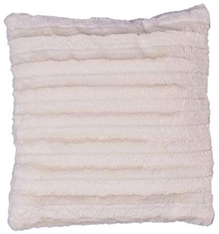 Palazzo - Cojín de piel sintética (45 x 45 cm, aspecto de visón auténtico, relleno integrado para un ambiente elegante