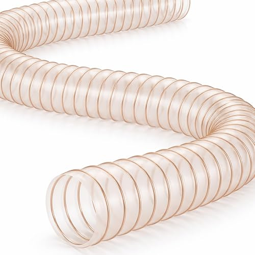 Absaugschlauch PU 0,6 mm PREMIUM | 50 mm Innendurchmesser | transparenter Spiralschlauch antistatisch & schwer entflammbar | Flexschlauch für Absauganlage, abriebfest | Meterware