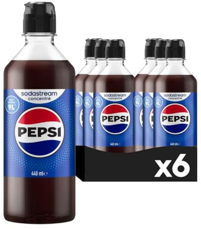 Sodastream Lot de 6 Concentrés Pepsi pour Machine à Eau Pétillante et Soda