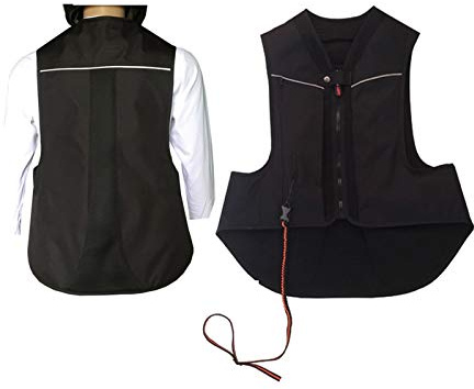 Gilet Gonflable Anti-chute Gilet D'équitation De Combinaison De Course Temps De Gonflage Complet De L'airbag 0,115 Seconde Pression Interne De L'airbag: 250 Mbar ( Color : Black , Size : Medium )