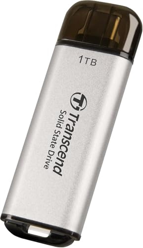 Transcend 1TB ESD300 Portable SSD 1050 MB/s Typ C, Silber, USB-Stick | Externe SSD mit USB 3.2 Gen 2 für iPhone 17, 16, 15, iPad, Mac, Pixel 11, Steam Deck, Android und Smart-TV