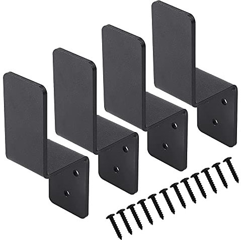 2x4 Door Barricade Brackets (4 pcs) Drop Open Bar Holder Steel Z Bracket for 2 by 4 Lumber as Security Door Reinforcement, Door Jammer, Tool Hanger for Your Home, Barn, Shed, Garage, Gate