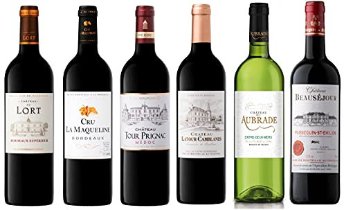 Coffret Cadeau Dégustation - Découverte des Vins de Bordeaux - Lot de 6 bouteilles x 75 cl