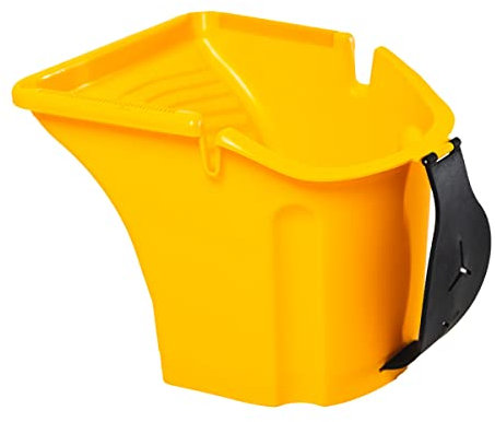 HARDY WORKING TOOLS Farbeimer mit 5 Stück transparenten Einlagen, 2L Farbbecher, regulierbarer Griff, Kunststoffeimer, Baueimer mit speziellen Rillen, gelb, A0146-329901