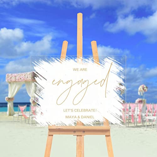 Hochzeits-Willkommensschild, weißes und goldenes personalisiertes Acryl-Hochzeitsschild, schickes, transparentes Acryl, Hochzeitszeremonie, Partyschild für Hochzeit, Hochzeit, Party, Dekoration, 30,5