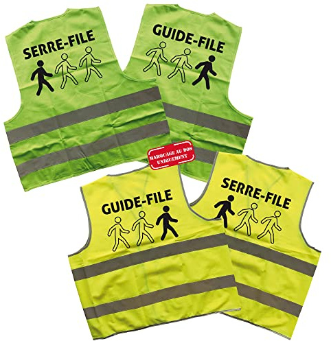 Signalétique.biz France LOT DE 1 GILET GUIDE-FILE ET 1 GILET SERRE-FILE (1xWGILET_GF + 1xWGILET_SF) -